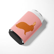 Load image into Gallery viewer, Rex Rabbit Pink Check Can or Bottle Hugger BB7969CC