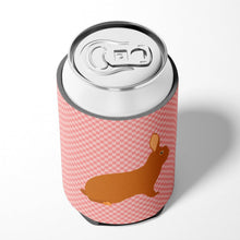 Load image into Gallery viewer, Rex Rabbit Pink Check Can or Bottle Hugger BB7969CC