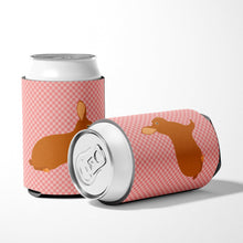 Load image into Gallery viewer, Rex Rabbit Pink Check Can or Bottle Hugger BB7969CC