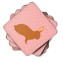 Load image into Gallery viewer, Rex Rabbit Pink Check Foam Coaster  BB7969FC