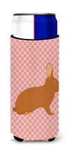 Load image into Gallery viewer, Rex Rabbit Pink Check   Hugger for slim cans