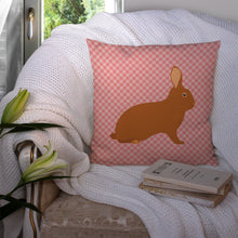 Load image into Gallery viewer, Rex Rabbit Pink Check Throw Pillow - 14x14 Decorative Pillow – Art for Your Home &amp; Patio BB7969PW1414