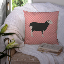 Load image into Gallery viewer, Herwick Sheep Pink Check Throw Pillow - 14x14 Decorative Pillow – Art for Your Home &amp; Patio BB7970PW1414