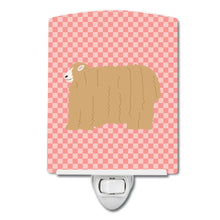Load image into Gallery viewer, Lincoln Longwool Sheep Pink Check Ceramic Night Light BB7971CNL