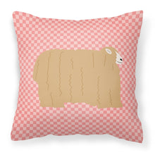 Load image into Gallery viewer, Lincoln Longwool Sheep Pink Check Fabric Decorative Pillow BB7971PW1818