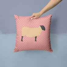 Load image into Gallery viewer, Suffolk Sheep Pink Check Throw Pillow - 14x14 Decorative Pillow – Art for Your Home &amp; Patio BB7972PW1414