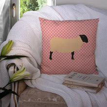 Load image into Gallery viewer, Suffolk Sheep Pink Check Throw Pillow - 14x14 Decorative Pillow – Art for Your Home &amp; Patio BB7972PW1414