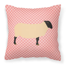 Load image into Gallery viewer, Suffolk Sheep Pink Check Fabric Decorative Pillow BB7972PW1818
