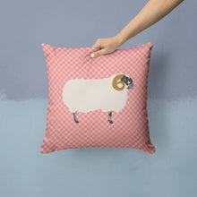 Load image into Gallery viewer, Scottish Blackface Sheep Pink Check Throw Pillow - 14x14 Decorative Pillow – Art for Your Home &amp; Patio BB7973PW1414