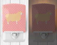 Load image into Gallery viewer, English Leicester Longwool Sheep Pink Check Ceramic Night Light BB7974CNL