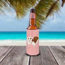 Load image into Gallery viewer, Jacob Sheep Pink Check   Hugger for slim cans