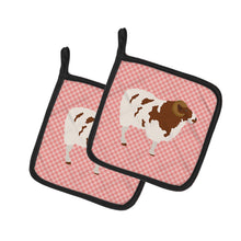 Load image into Gallery viewer, Jacob Sheep Pink Check Pot Holders - Set of 2 - Heat-Resistant Kitchen Essentials BB7975PTHD