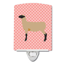 Load image into Gallery viewer, Hampshire Down Sheep Pink Check Ceramic Night Light BB7976CNL