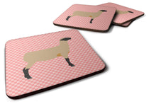 Load image into Gallery viewer, Hampshire Down Sheep Pink Check Foam Coaster  BB7976FC