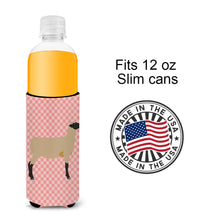 Load image into Gallery viewer, Hampshire Down Sheep Pink Check   Hugger for slim cans