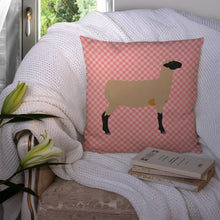 Load image into Gallery viewer, Hampshire Down Sheep Pink Check Throw Pillow - 14x14 Decorative Pillow – Art for Your Home &amp; Patio BB7976PW1414