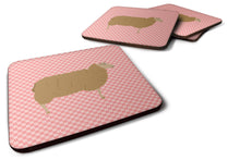 Load image into Gallery viewer, East Friesian Sheep Pink Check Foam Coaster  BB7977FC