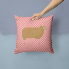 Load image into Gallery viewer, East Friesian Sheep Pink Check Throw Pillow - 14x14 Decorative Pillow – Art for Your Home &amp; Patio BB7977PW1414