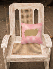 Load image into Gallery viewer, East Friesian Sheep Pink Check Fabric Decorative Pillow BB7977PW1818
