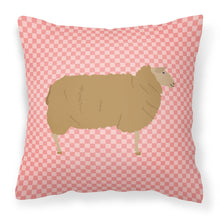 Load image into Gallery viewer, East Friesian Sheep Pink Check Fabric Decorative Pillow BB7977PW1818