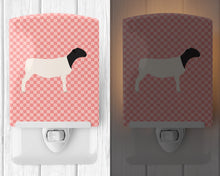 Load image into Gallery viewer, Dorper Sheep Pink Check Ceramic Night Light BB7978CNL