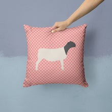 Load image into Gallery viewer, Dorper Sheep Pink Check Throw Pillow - 14x14 Decorative Pillow – Art for Your Home &amp; Patio BB7978PW1414