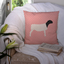 Load image into Gallery viewer, Dorper Sheep Pink Check Throw Pillow - 14x14 Decorative Pillow – Art for Your Home &amp; Patio BB7978PW1414
