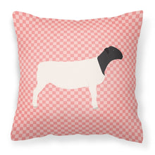 Load image into Gallery viewer, Dorper Sheep Pink Check Fabric Decorative Pillow BB7978PW1818