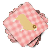 Load image into Gallery viewer, Horned Dorset Sheep Pink Check Foam Coaster  BB7980FC