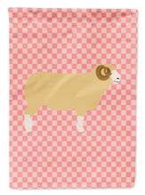 Load image into Gallery viewer, Horned Dorset Sheep Pink Check Garden Flag - Outdoor Decorative Yard Flag