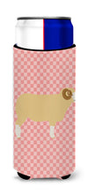 Load image into Gallery viewer, Horned Dorset Sheep Pink Check   Hugger for slim cans