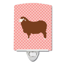 Load image into Gallery viewer, Merino Sheep Pink Check Ceramic Night Light BB7981CNL