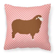Load image into Gallery viewer, Merino Sheep Pink Check Fabric Decorative Pillow BB7981PW1818
