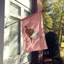 Load image into Gallery viewer, Bourbon Red Turkey Hen Pink Check Flag Canvas House Size BB7982CHF