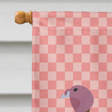 Load image into Gallery viewer, Bourbon Red Turkey Hen Pink Check Flag Canvas House Size BB7982CHF