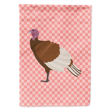 Load image into Gallery viewer, Bourbon Red Turkey Hen Pink Check Flag Canvas House Size BB7982CHF