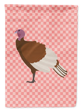 Load image into Gallery viewer, Bourbon Red Turkey Hen Pink Check Garden Flag - Outdoor Decorative Yard Flag