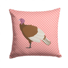 Load image into Gallery viewer, Bourbon Red Turkey Hen Pink Check Throw Pillow - 14x14 Decorative Pillow – Art for Your Home &amp; Patio BB7982PW1414