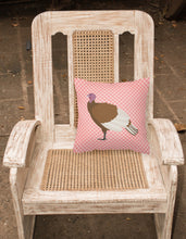Load image into Gallery viewer, Bourbon Red Turkey Hen Pink Check Fabric Decorative Pillow BB7982PW1818