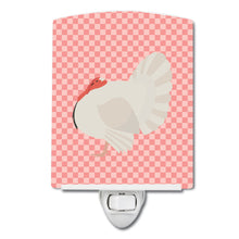 Load image into Gallery viewer, White Holland Turkey Pink Check Ceramic Night Light BB7983CNL