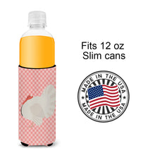 Load image into Gallery viewer, White Holland Turkey Pink Check   Hugger for slim cans