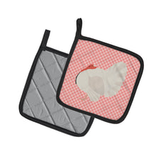Load image into Gallery viewer, White Holland Turkey Pink Check Pot Holders - Set of 2 - Heat-Resistant Kitchen Essentials BB7983PTHD