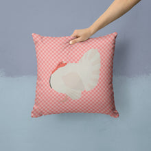 Load image into Gallery viewer, White Holland Turkey Pink Check Throw Pillow - 14x14 Decorative Pillow – Art for Your Home &amp; Patio BB7983PW1414