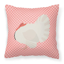 Load image into Gallery viewer, White Holland Turkey Pink Check Fabric Decorative Pillow BB7983PW1818