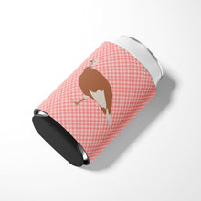 Load image into Gallery viewer, Jersey Buff Turkey Hen Pink Check Can or Bottle Hugger BB7984CC