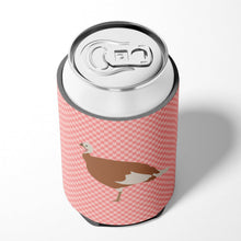 Load image into Gallery viewer, Jersey Buff Turkey Hen Pink Check Can or Bottle Hugger BB7984CC