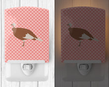 Load image into Gallery viewer, Jersey Buff Turkey Hen Pink Check Ceramic Night Light BB7984CNL