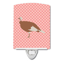 Load image into Gallery viewer, Jersey Buff Turkey Hen Pink Check Ceramic Night Light BB7984CNL