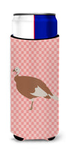 Load image into Gallery viewer, Jersey Buff Turkey Hen Pink Check   Hugger for slim cans