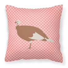 Load image into Gallery viewer, Jersey Buff Turkey Hen Pink Check Fabric Decorative Pillow BB7984PW1818